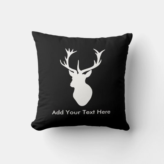 White Stag Head met Antlers Kussen (Voorkant)