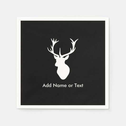 White Stag Head met Antlers Servet (Voorkant)