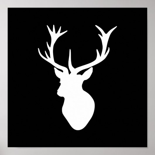 White Stag Head Poster (Voorkant)
