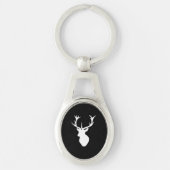 White Stag Head Sleutelhanger (Voorkant)