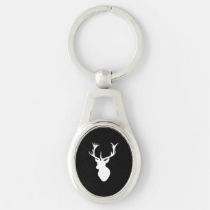 White Stag Head Sleutelhanger
