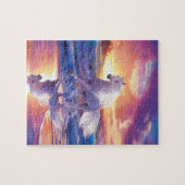 White Stallion Horse Beach Painting Legpuzzel (Horizontaal)