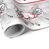 White Stallion Kerstdesign Cadeaupapier (Rol Hoek)
