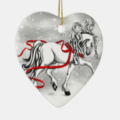 White Stallion Kerstdesign Keramisch Ornament (Rechts)