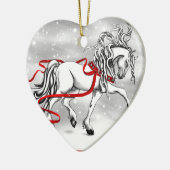 White Stallion Kerstdesign Keramisch Ornament (Links)