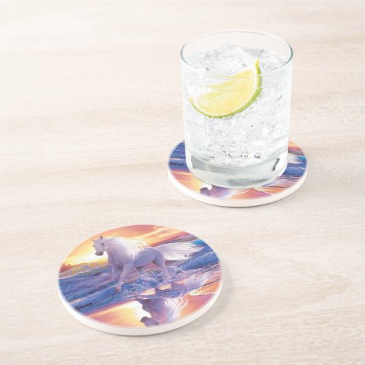 White Stallion Onderzetter (Zijkant)