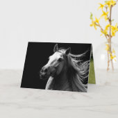 White Stallion's Pride - Paard Wenskaart Kaart (Gele Bloem)