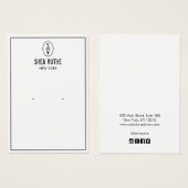 White Stamp Monogram Earring Display Card Visitekaartje (Voorkant /achterkant)