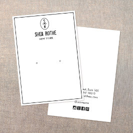 White  Stamp Monogram Earring Display Card Visitekaartje