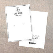 White  Stamp Monogram Earring Display Card Visitekaartje