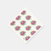 White Standard Cocktail Paper Napkins Asiatic Lily Servetten (Hoek)