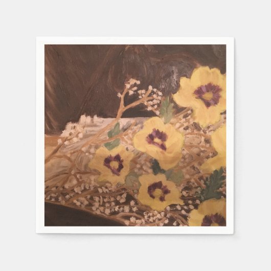 White Standard Cocktail Paper Napkins/still Life Servetten (Voorkant)