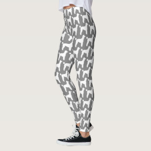 White Standard Dog Silhouettes Patroon Leggings
