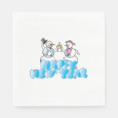 White Standard Luncheon Napkin/Snowmen Servetten (Voorkant)