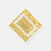 White Standard Paper Napkins - Aangepast goud Servet (Hoek)