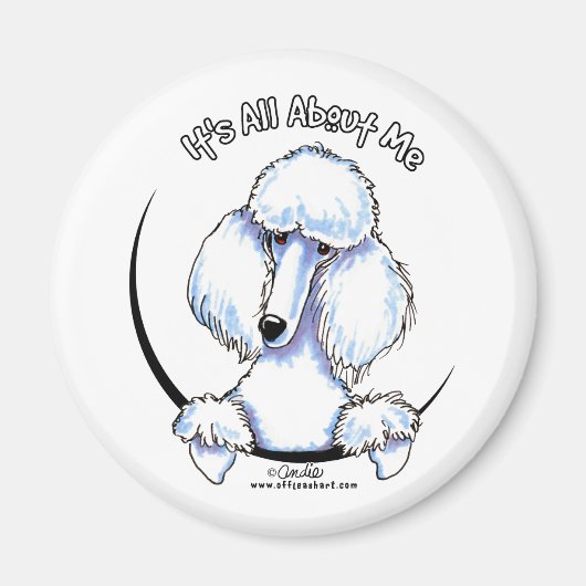 White Standard Poodle IAAM Magneet (Voorkant)