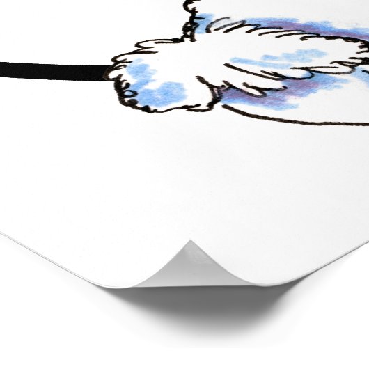 White Standard Poodle IAAM Poster (Hoek)