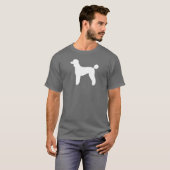 White Standard Poodle Silhouette | Hondenras T-shirt (Voorkant volledig)