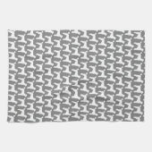 White Standard Poodle Silhouettes Patroon Theedoek (Horizontaal)