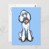 White Standard Poodle Teddy Bear Briefkaart (Voorkant / Achterkant)