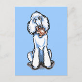 White Standard Poodle Teddy Bear Briefkaart (Voorkant)