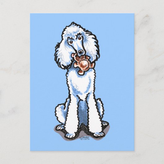 White Standard Poodle Teddy Bear Briefkaart (Voorkant)