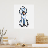 White Standard Poodle Teddy Bear Poster (Keuken)