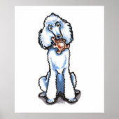 White Standard Poodle Teddy Bear Poster (Voorkant)
