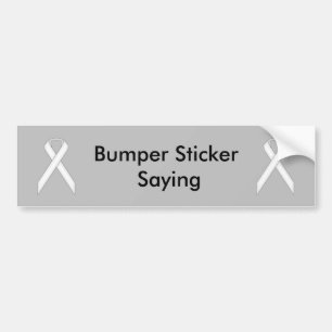 White Standard Ribbon door Kenneth Yoncich Bumpersticker