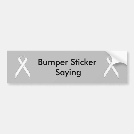 White Standard Ribbon door Kenneth Yoncich Bumpersticker (Voorkant)