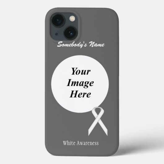 White Standard Ribbon Tmpl van Kenneth Yoncich Case-Mate iPhone Case (Achterkant)