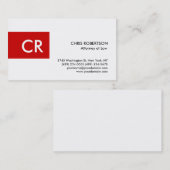White Standard Visitekaartje Red Stripe Monogram (Voorkant / Achterkant)