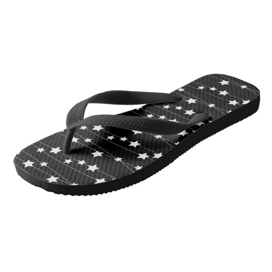 White Star Black Teenslippers (Schuin)