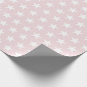 White Star Blush Roze Modern Elegant Design Trendy Cadeaupapier (Hoek)