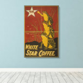 White Star Coffee Vintage Frog Poster  Canvas Afdruk (Insitu (Houten vloer))