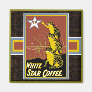 White Star Frog Coffee Magnet