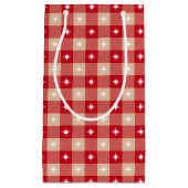 White Star Gingham Country Holiday Klein Cadeauzakje (Voorkant)