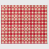 White Star Gingham Vakantie Cadeaupapier (Vlak)