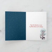 White Star-kerstboom en maan Feestdagen Kaart (Binnen)