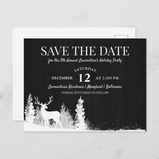 White Star Kerstfeest Bewaar de datum Aankondigingskaart (Voorkant / Achterkant)