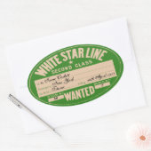 White Star-lijn (aan te passen) Ovale Sticker (Envelop)