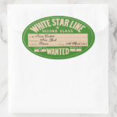 White Star-lijn (aan te passen) Ovale Sticker (Tas)
