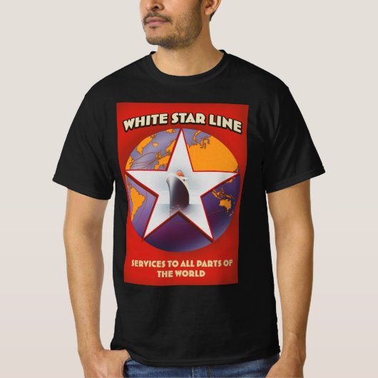 White Star lijn Cruise scheepvaart reclame. T-shirt (Voorkant)