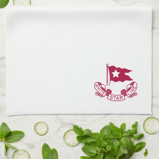 White Star Line logo Theedoek (Gevouwen)