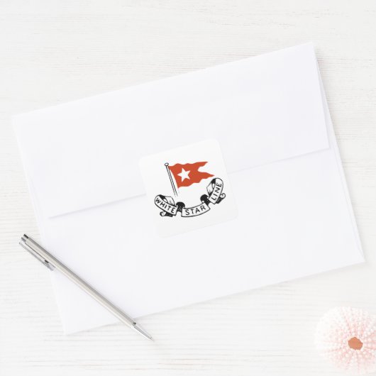 White Star Line Logo Vierkante Sticker (Envelop)