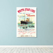 WHITE STAR LINE OCEAN MAIL STOOMBOOT CANVAS AFDRUK (Insitu (Houten vloer))