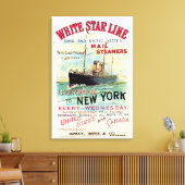 WHITE STAR LINE OCEAN MAIL STOOMBOOT CANVAS AFDRUK (Insitu (Woonkamer))