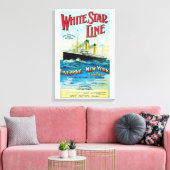 WHITE STAR LINE OCEAN MAIL STOOMBOOT CANVAS AFDRUK (Insitu (Woonkamer))