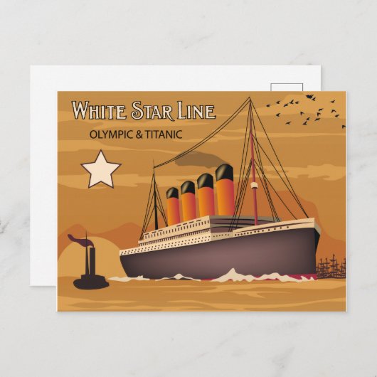 White Star Line, Olympic and Titanic Oversea Ship Briefkaart (Voorkant / Achterkant)