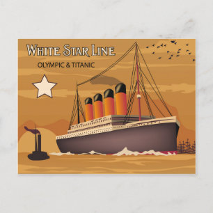 White Star Line, Olympic and Titanic Oversea Ship Briefkaart